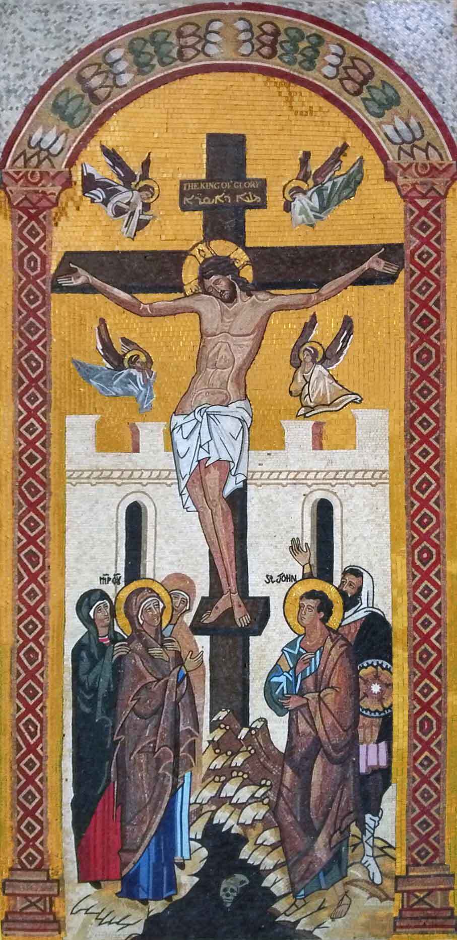Religious　Crucifixion　Jesus　Religious　Art　Mosaic　Mozaico