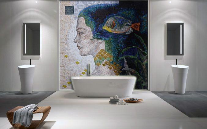 A variety of pool mosaics & mosaic bathroom to spice up your living space. 