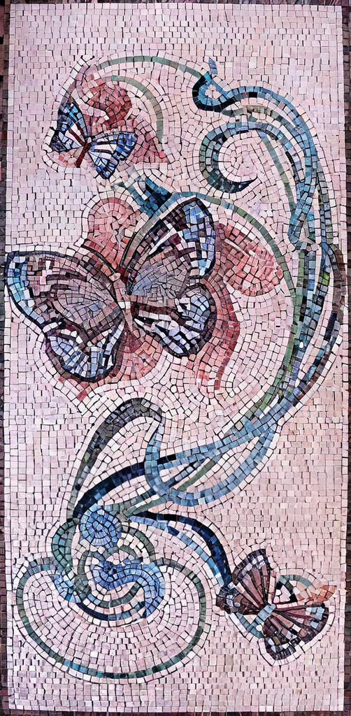 Mosaic Designs - Butterflies on Flowers