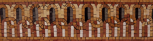 Arches And Swirls Border - Marble Sunset Mosaic Artwork - Mesh Backing