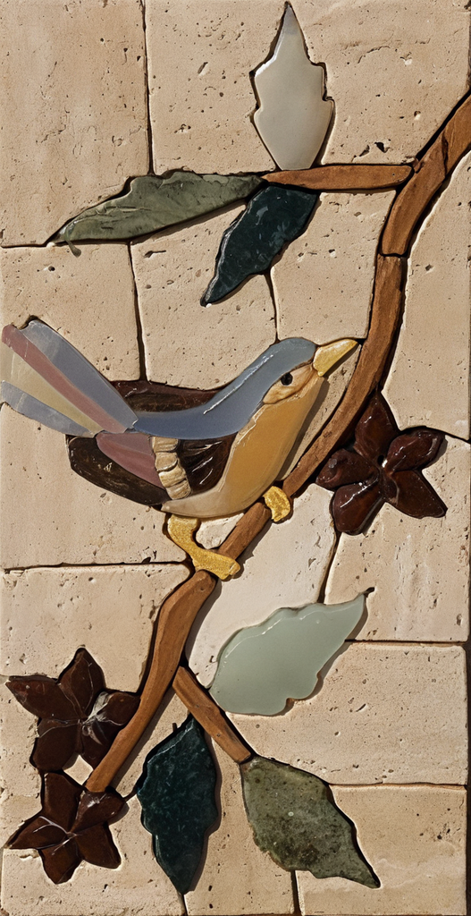 Mosaic Bird Stone Art