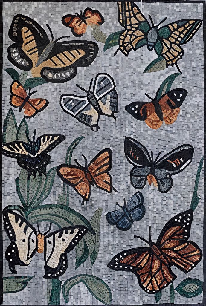 Mosaic Tile Art - Butterfly Charms