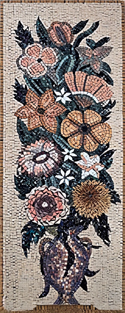 Gerbera Daisies and Carnation Floral Arrangement Mosaic