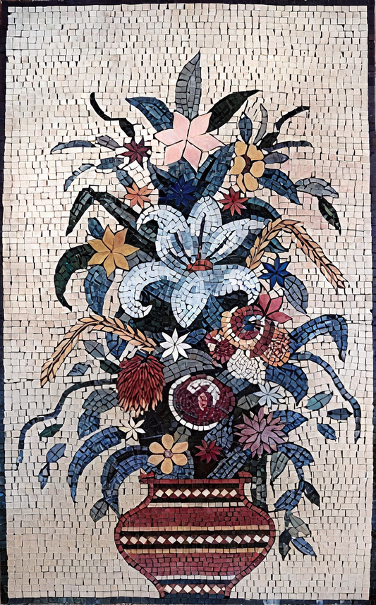 Floral Arrangement - Marble Mosaic Oriental Lily - Mesh Backing
