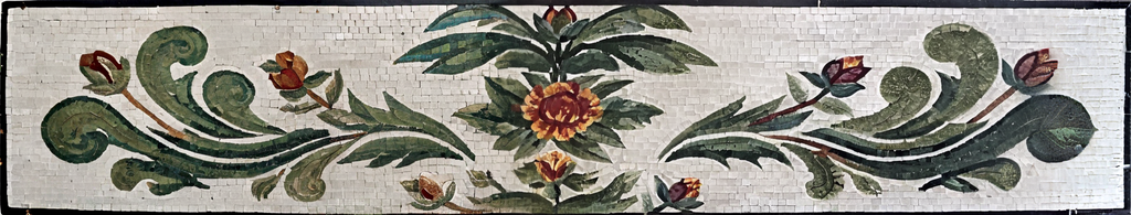 Mosaic Art - Flower Leaves Border