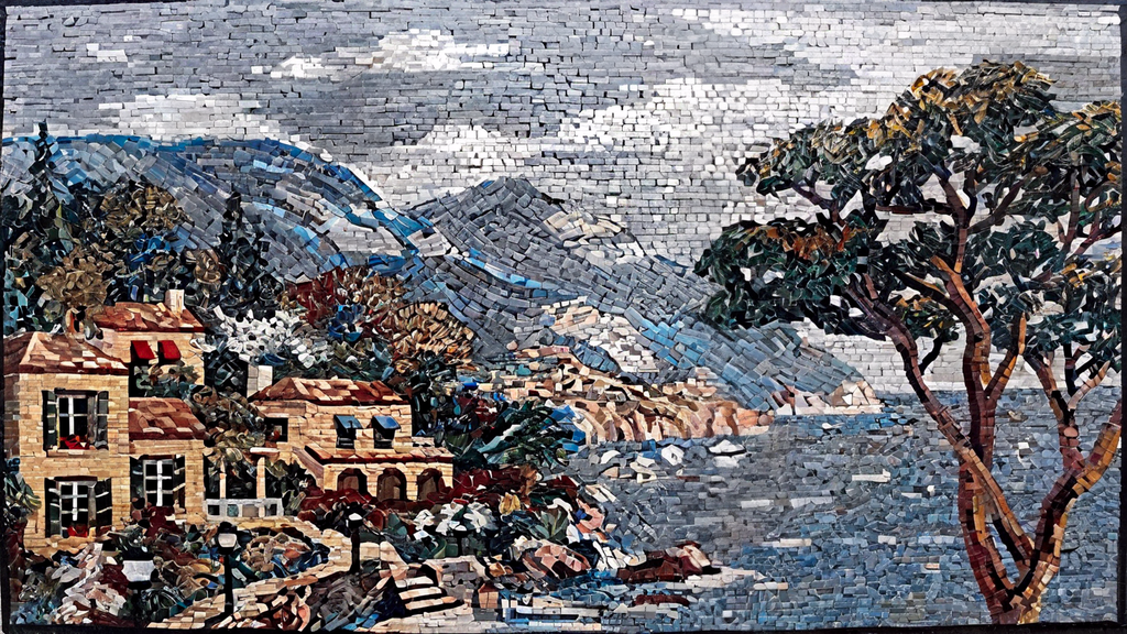 Landscape mosaic art view