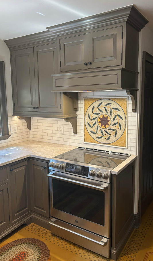 Floral Maria - Marble Mosaic Geometric - Mesh Backing