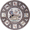 Roman Scene Reproduction Medallion Mosaic