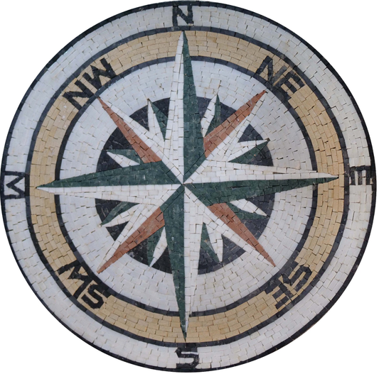 Orbit - Mosaic Medallion Compass | Luxury Handcrafted Natural Stone