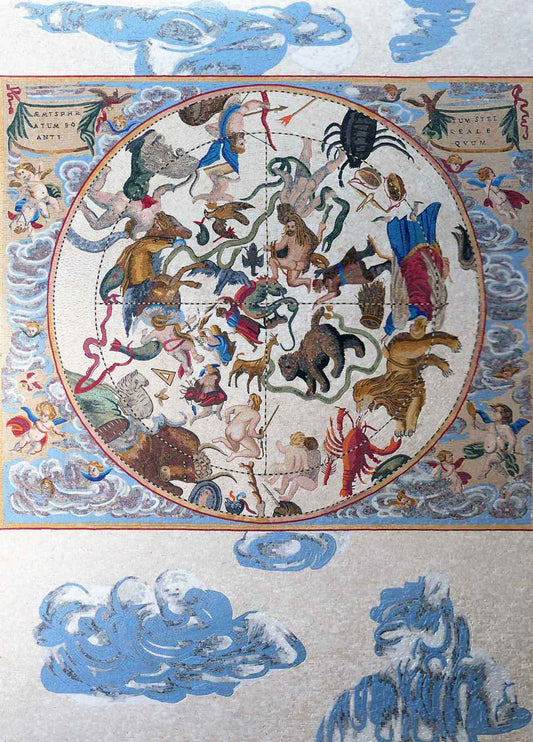 Celestial Constellation Mosaic: A Cosmic Art Installation from Antiquity