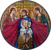 Religious Mosaic Mural – Christ and Angels in Marble