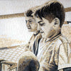 Mosaic Portrait of Two Children - Custom Artwork