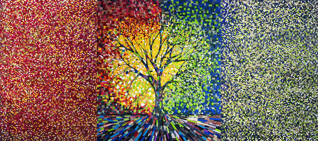 A Tapestry of Time: Four Seasons Tree Mosaic