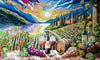 Sunset Tuscan Vineyard Mosaic Mural