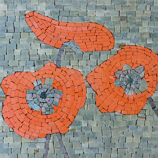 Mosaic Wall Art - Floral Pops | Luxury Handcrafted Natural Stone