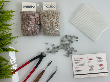 Geometric Starburst Floral Pattern - Mosaic Kit - Mesh Backing