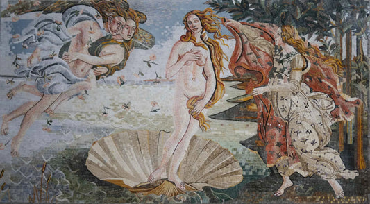 Figures Shell - Klimt Mosaic Tiles Artwork Reproduction - Mesh Backing