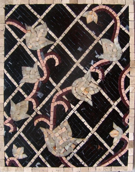 Mosaic Tile Art - Flowery Accent