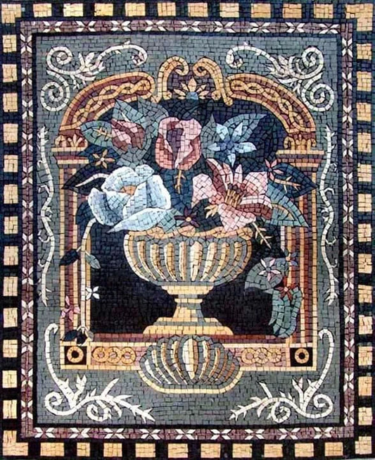 Mosaic Wall Art - Trinity Roman Flowers