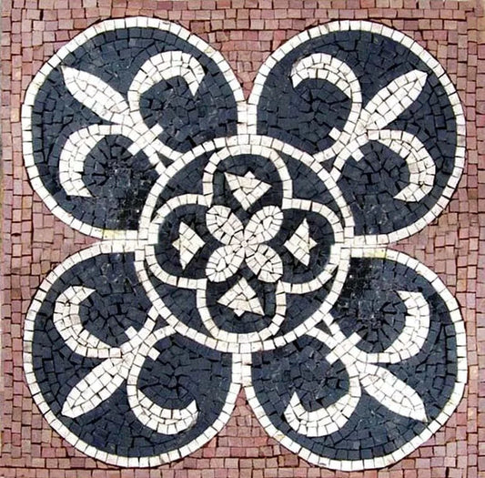 Black and Cream Square - Fleur de Lis