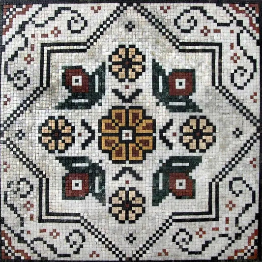 Geometric Floral Mosaic Art - Lena