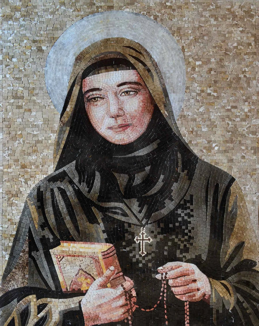 Saint Rafqa Maronite Religious Marble Mosaic Icon