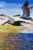 Oceanic Flight: Pelican Mosaic in Vibrant Colors