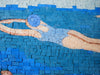 Swimming Women Mosaic Art