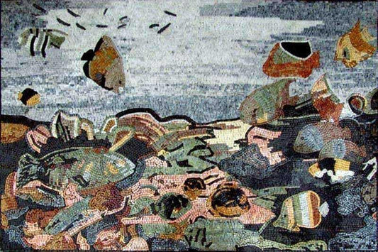 Underwater Scene Marble Mosaic