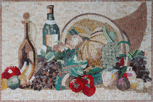 Mosaic Designs - 3D Food Fruit Basket, Food and Drink